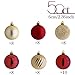 Valery Madelyn 50ct 60mm Traditional Red and Gold Christmas Ball Ornaments, Shatterproof Christmas Tree Ornaments for Xmas Decoration