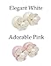 Lujuny Cute Jewelry Big Ball Alloy Shell Pearl Flower Double Side to Wear Earrings Studs with Gift Box for Women Girls, 1 Pair (Cream)