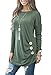 Muhadrs Women's Fashion Long Sleeve Round Neck Solid Loose Tops Green XL