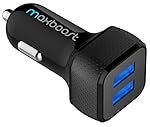 Car Charger, Maxboost 4.8A/24W 2 Smart Port Car Charger [Black] for iPhone 7 6S Plus 6 Plus 6 5SE 5S 5 5C 4S, Samsung Galaxy S7 S6 Edge, Note 7 5 4 S5 Tab S,LG G5 G4,HTC,Nexus 5X 6P,iPads Pro Portable