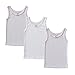 Amoureux Bebe Girls Cami Undershirts- Tagless Cotton Tank Tops-Pink/White, 3 Pk