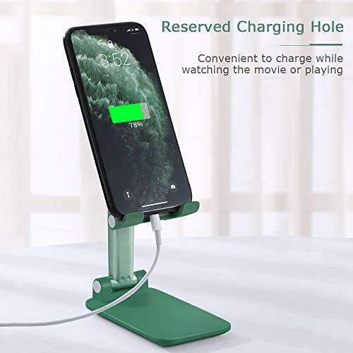 LOBKIN Cell Phone Stand for Desk,Foldable Portable Adjustable Phone Holder Cradle Dock for Desk, Desktop Stand Compatible with iPhone 12 Pro Max 11 XS XR X Samsung Galaxy S10 S9 Tablets