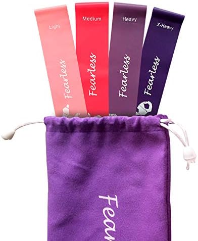 Fearless Latex Fitness Loop Resistance Bands Set of 4 Ideal for Squat/Crossfit/Pilates/Yoga/Resistance/Buttocks – Women/Men