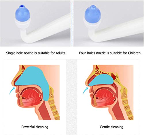 Neti Pot Sinus Rinse Nasal Wash Bottle Sinus Rinse Bottle Allergy Cleaner Pressure Irrigation Neti-Pot with Nasal Spray Bottle for Adult & Kid BPA Free(300ml with 40 Nasal Wash Salt Packets)