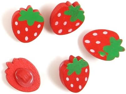 Amazon Com 20 Pieces Wood Cartoon Sewing Fasteners Buttons Sew On Notions Supplies U0428 Red Strawberry For Clothes Pack Backpacks Crafting In Bulk Assorted Large