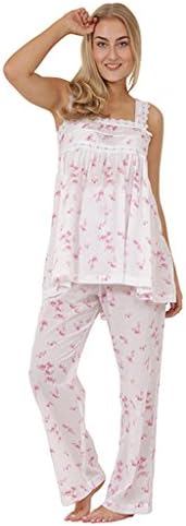 "SLEEPZZZ" 100% Cotton Batiste Jaquard Capri Pyjama Set