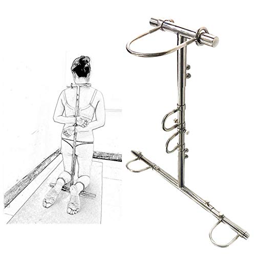 SM Stainless Steel Punishment Tools Kneeling penalizers Adult Sex Toys – Metal Full Body Bondage Handcuffs and Collar for Couple Role Playing Games,Female