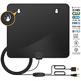 TV Antenna For Digital TV Indoor, HDTV Antenna, 50-85 Miles Digital Antenna, 10Ft Coax Cable With Detachable Amplifier, Indoor TV Antenna Black Upgrated Version For More Stable Reception
