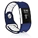 POY Replacement Bands Compatible for Fitbit Charge 2, Adjustable Breathable Wristbands with Air Holes Straps, Small Blue White 1PC