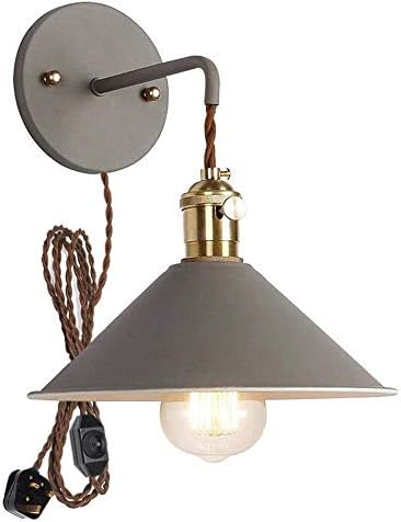 Plug-in Dimmable Wall Light with Practical Plug, Cable and Dimmer Switch,Grey Macaron Candle Wall lamp for Bedside lamp Bathroom Vanity Lights
