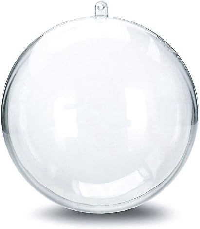 Zeavola 60mm Clear Plastic Acrylic Heart Fillable Ball Ornament Crystal Decor Favor;Pack of 10