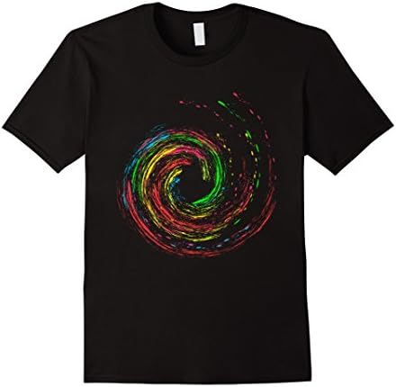 Men's Holi Festival T-Shirt Color Swirl Tee 3XL Black
