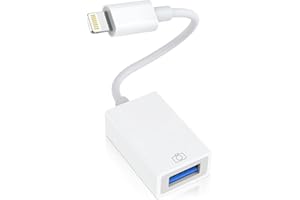WAHBITE Lightning to USB Adapter, Apple MFi Certified USB 3.0 OTG Cable for iPhone 14/13/12/11/XS/XR/X/SE/8/7/iPad to USB Flash Drive, Camera, Keyboard, Mouse, Hubs, MIDI, Plug and Play (USB)