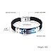 Stainless Steel Crucifix Cross Silicone Bracelets Cuff Bangle Wrist Band Bracelet, Black/Blue (Blue)