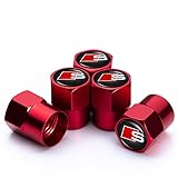 PATWAY 5 Pcs Metal Car Wheel Tire Valve Stem Caps for Audi S Line S3 S4 S5 S6 S7 S8 A1 A3 RS3 A4 A5 A6 A7 RS7 A8 Q3 Q5 Q7 R8 TT Logo Styling Decoration Accessories.