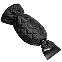 Ice Scraper Mitt Waterproof Snow Scrapers Glove Lined for Car Windshield with Thick Fleece