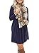 ZESICA Women's Long Sleeve Solid Color Pockets Casual Swing Pleated T-shirt Dress