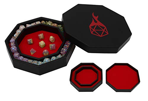 Forged Dice Co. Dice Tray Arena Rolling Tray and Storage Compatible with Any dice Game, D&D and RPG Gaming (Red)