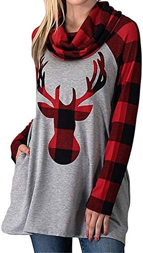Simayixx Sweatshirts for Women Reindeer Ugly Christmas Sweater Xmas Snowflake Pullover Jumper Tops(S-2XL)
