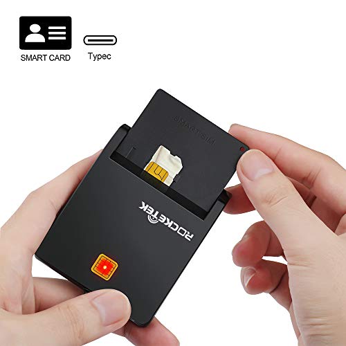 Type C Smart Card Reader, Rocketek DOD Military USB-C Common Access CAC Memory Card Reader Compatible with Windows XP/Vista/ 7/8/10, Mac OS X | RT-CSCR1 - Thumbnail 2