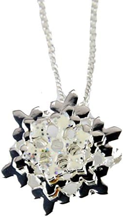 4031102 Christmas Necklace &amp; Brooch Combo Snowflake 18 Inch Chain
