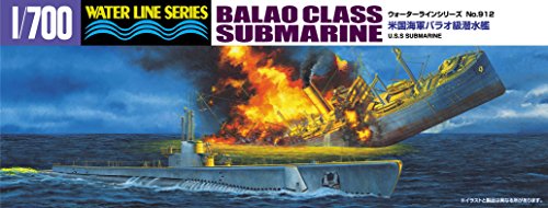 Aoshima 1/700 Water Line No.912 US Navy Balao Class Submarine Model Kit(Japan Import)