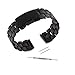 Kuxiu® 22mm Stainless Steel Replacement Watch Band Strap for LG G R W100 W110 & Samsung Gear 2nd & Pebble Smartwatch Black Color + Tools