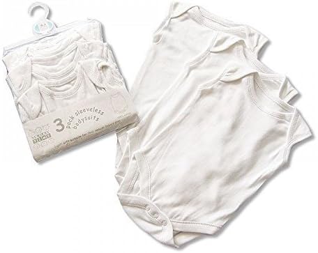 Baby Unisex Girls Boys 3 Pack Short Sleeved Sleeveless Cotton Baby Vests Bodysuits Newborn to 24 Months