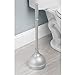 InterDesign Kent Bathware, Toilet Plunger and Holder for Bathroom Storage - Silver
