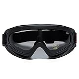 MIGAGA UV Protection Ski Goggles Outdoor Sports Unisex Ski Glasses CS Army Tactical Military Eyewear Windproof Snowmobile Bicycle Motorcycle Protective Glasses with Adjustable Straps (Black)