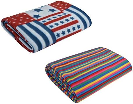 Double-Sided Knitted Throw Sofa Blanket Colorful Stripe Napping Carpet 5060 Inch