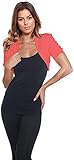 Women's Ruched Short Sleeve Cropped Open Shrug Bolero Cardigan
