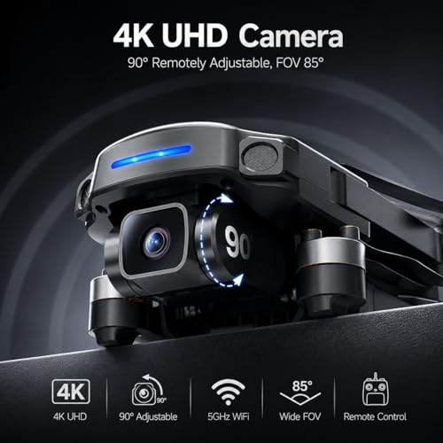 Holy Stone HS360S GPS Drone with 4K Camera for Adults, Under 250g Lightweight RC Quadcopter, 10000Ft FPV Transmission, GPS Return, Follow Me, Time-Lapse, QuickShot