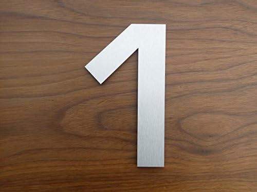 Extra Large 25cm Contemporary Stainless Steel House Number 1 - FREE UK DELIVERY