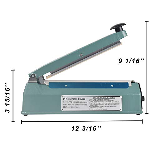 iHotools 8"(200mm) Upgraded Impulse Manual Hand Bag Sealer, Heat Sealing Machine, for Mylar and Cereal Bags Plastics Bags Polythene with Extra Replacement Element Grip Blue