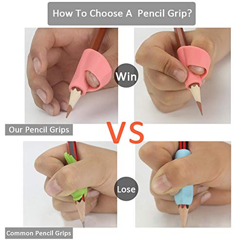 Pencil Grip 3PCS/Set Children Pencil Holder Silicone Pen Grippers Pen Writing Aid Grip Posture Correction Tool for Kids Student Toddlers Preschoolers Kindergarten and Adults - Color Random