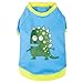 Blueberry Pet Alien The Dinosaur Cotton Dog T Shirt in Blue, Back Length 16