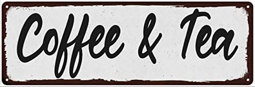 Coffee &amp; Tea Fixer Upper Vintage Look 6x18 Sign Rusty Man Cave Decor G61804247