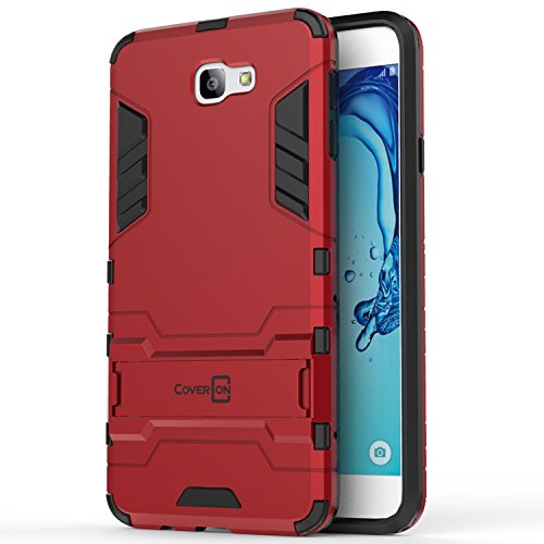 Galaxy On7 2016 Case, Galaxy On NXT Case, CoverON [Shadow Armor Series] Hard Slim Hybrid Kickstand Phone Cover Case for Samsung Galaxy On7 2016 / On Nxt - Red - Thumbnail 3
