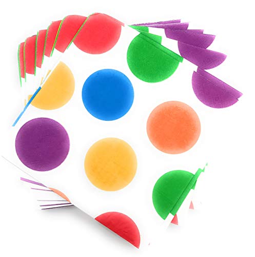 4 Serves+Rainbow+Dessert+Plates+Napkins