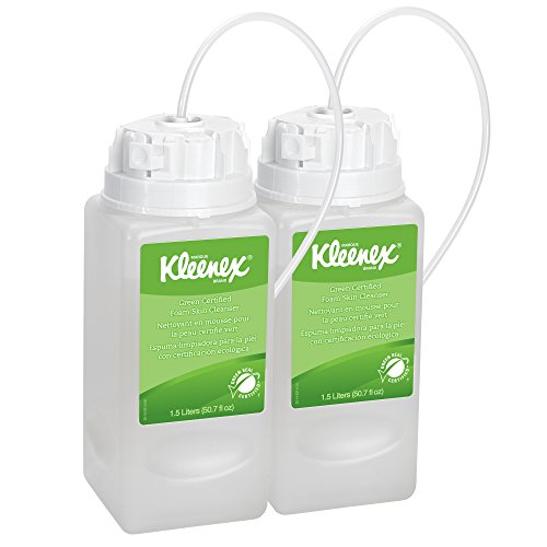 Kleenex Green Certified Foaming Hand Soap (11285), Unscented, Clear, 1.5 L Under-Counter Bottles, 2 Units / Case