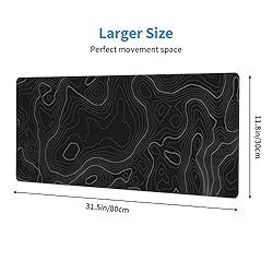 Bzu Topographic Contour Extended Big Mouse Pad