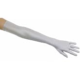Greatlookz Matte Satin Opera Length Gloves, Silver