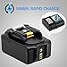 2PACK 6.0Ah BL1860B Replace for Makita 18V Battery with LED Indicator BL1860 BL1850 BL1840 BL1830 LXT-400 194204-5 Series Cordless Power Tools Battery