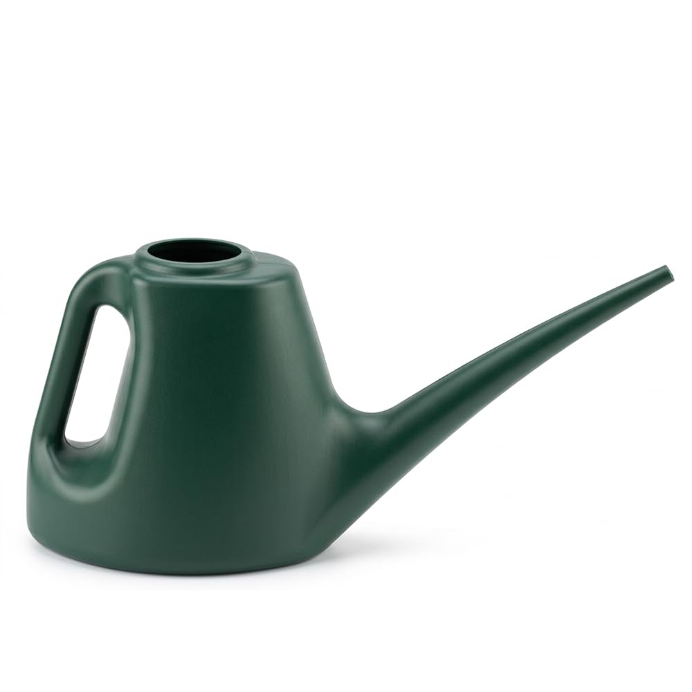 Karrma Ltd. 1 Litre Indoor Watering Can Green Small Plastic Plant Waterer with Long Spout Premium Mini Watering Pot for Houseplants, Bonsai, Herbs & Office Plants - Lightweight & Durable