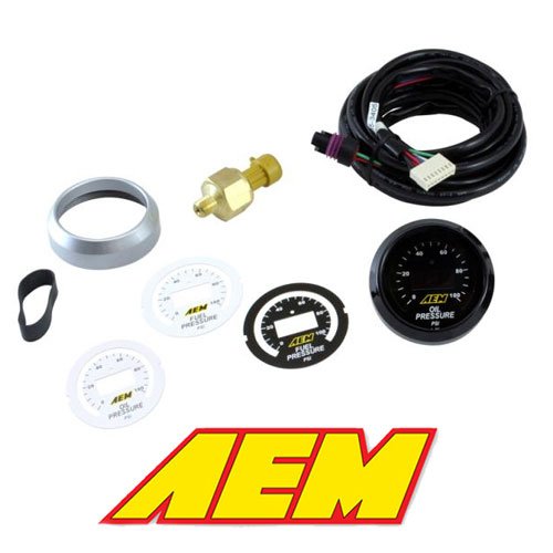 Aem 30-4401 0-100 psi oil or fuel pressure gauge