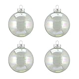 Northlight 4ct Clear Iridescent Glass Ball Christmas Ornaments 3