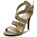 Ollio Women's Shoe High Heel Cross Strap Sandal