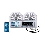 Boss Audio Mck1308wb.6 Marine Single-Din Mechless Receiver with 2 Speakers & Bluetooth(R)