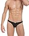 Louis Rouse Men's Solid Color Ice Silk Briefs Thong Black L